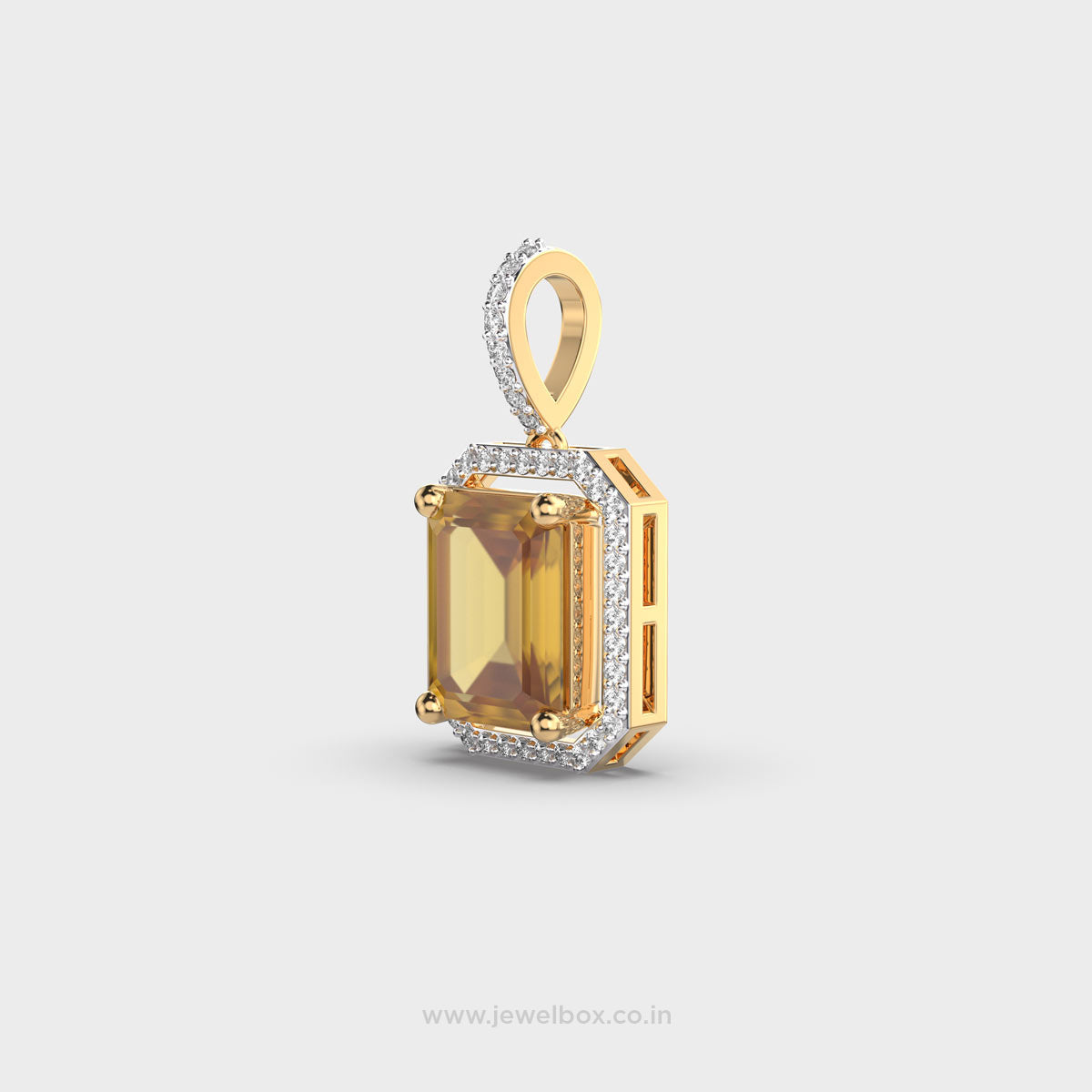 ambera yellow stone diamond pendant (without chain)