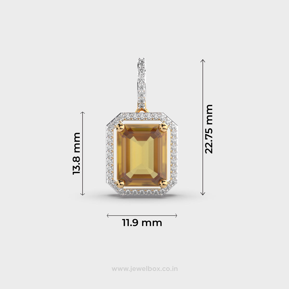 ambera yellow stone diamond pendant (without chain)
