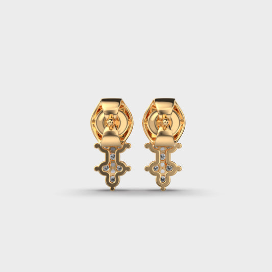 Modern Straightline Crossbar Diamond Studs