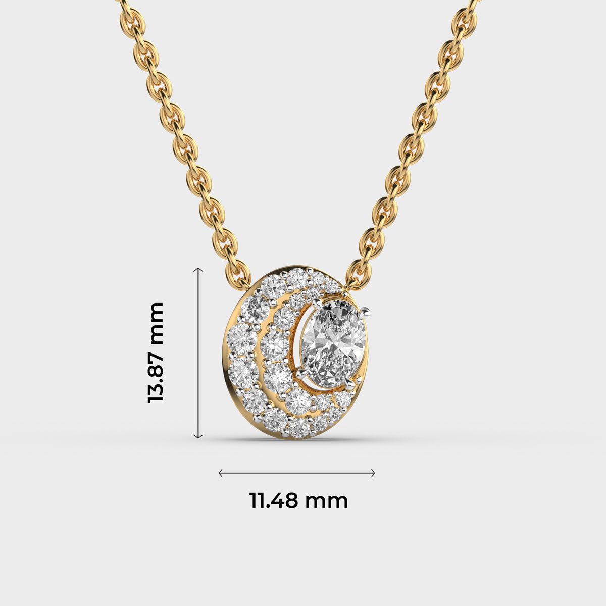 Kiss Of Moon Diamond Pendant (With Chain)