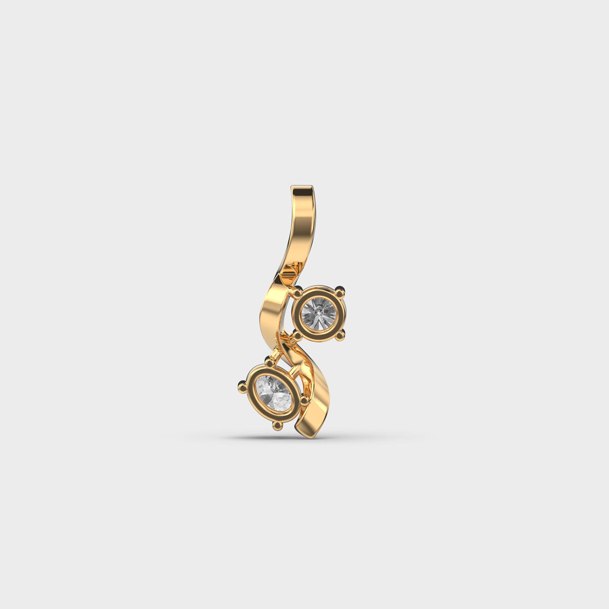minimal two diamond pendant (without chain)