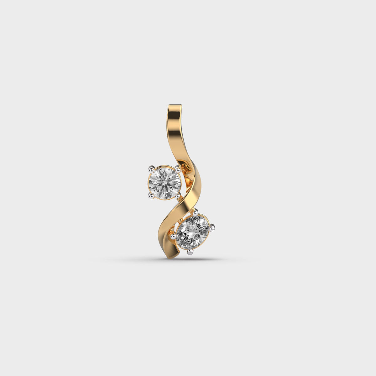 Minimal Two Diamond Pendant (Without Chain)