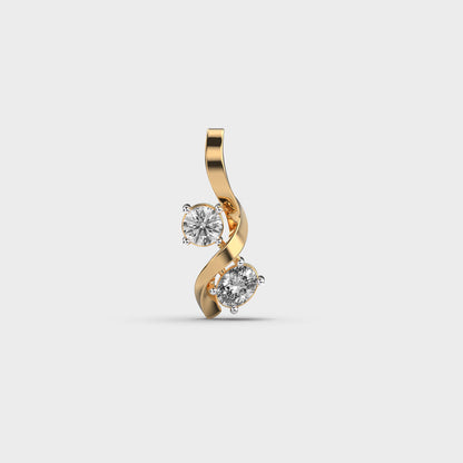 Minimal Two Diamond Pendant (Without Chain)