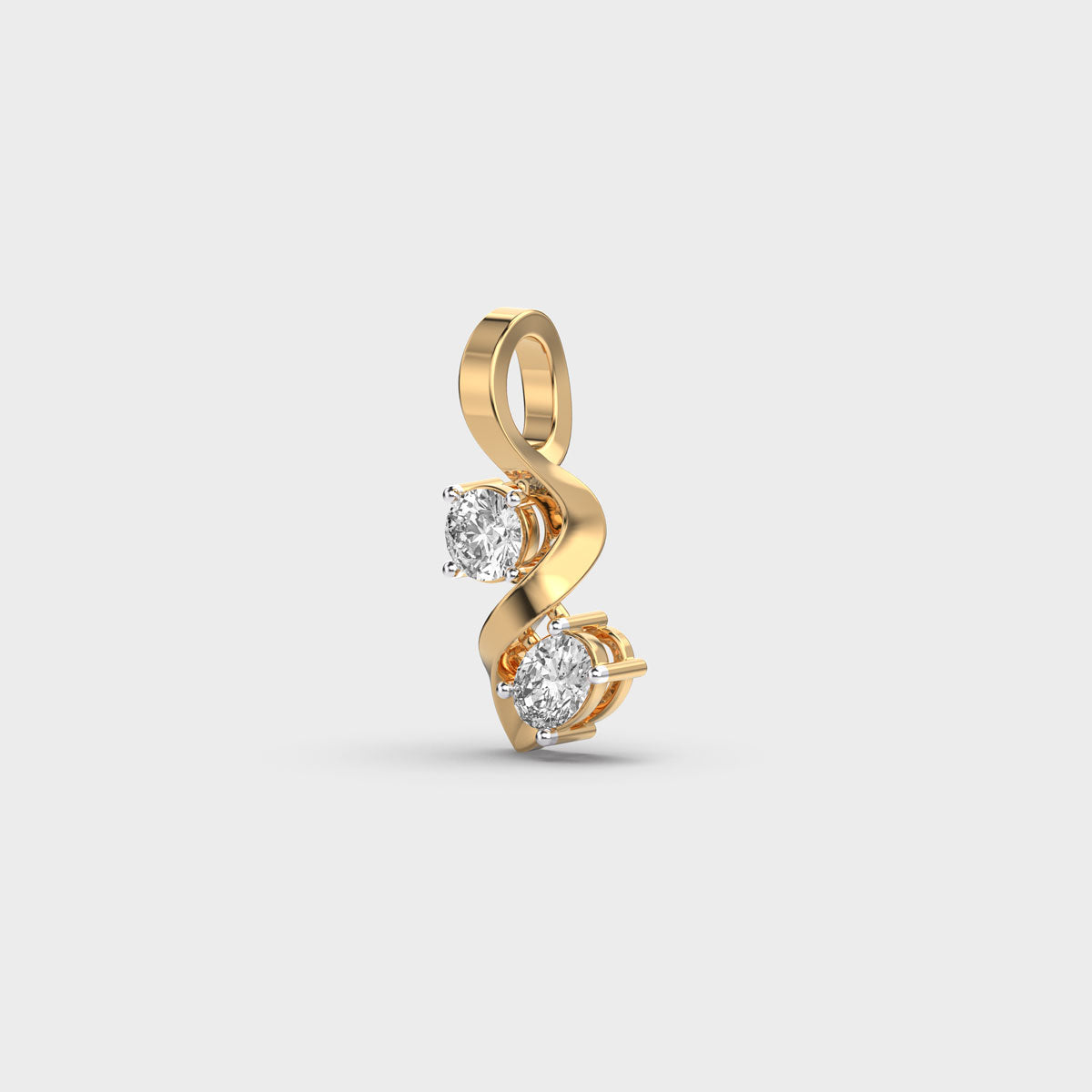 Minimal Two Diamond Pendant (Without Chain)