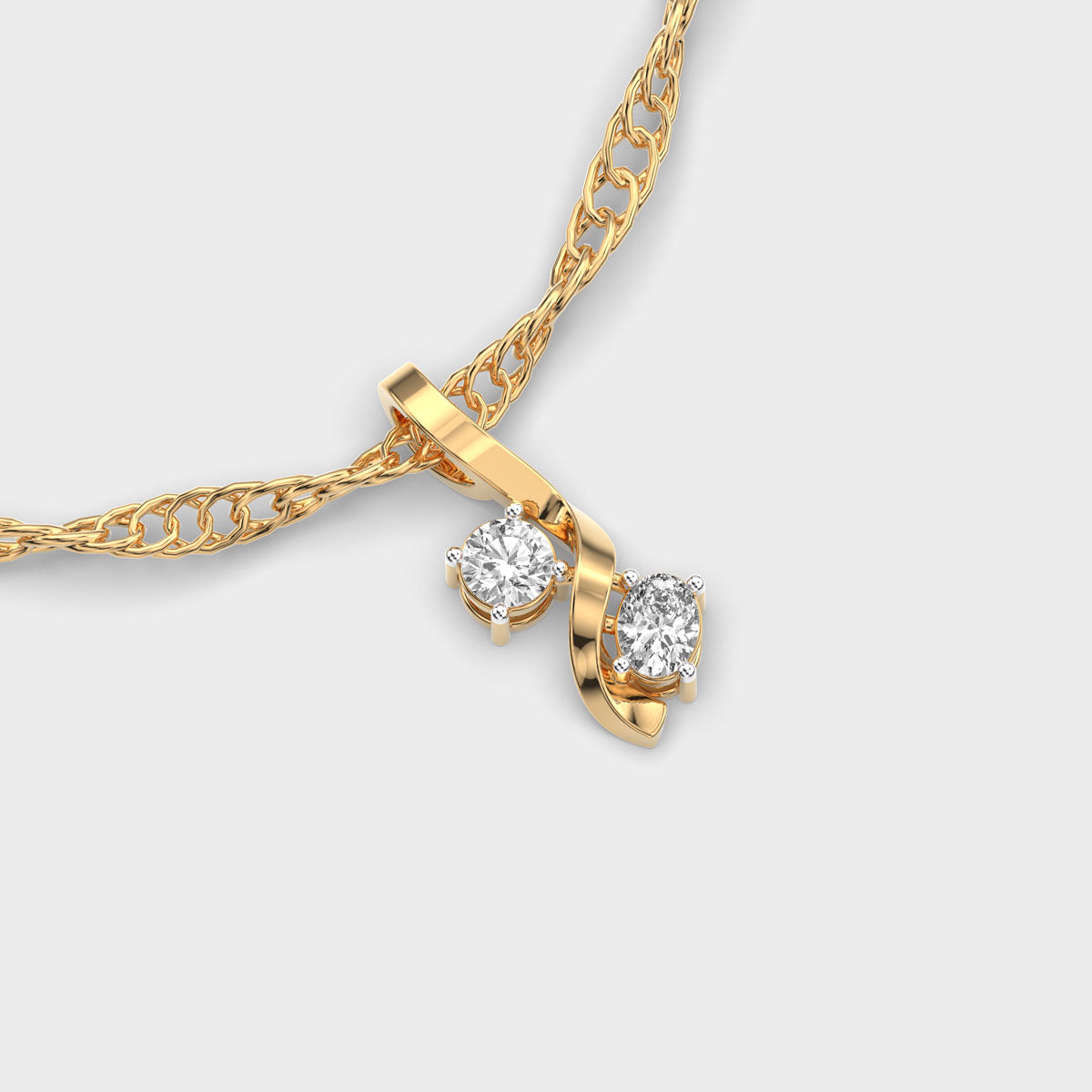 Minimal Two Diamond Pendant (Without Chain)