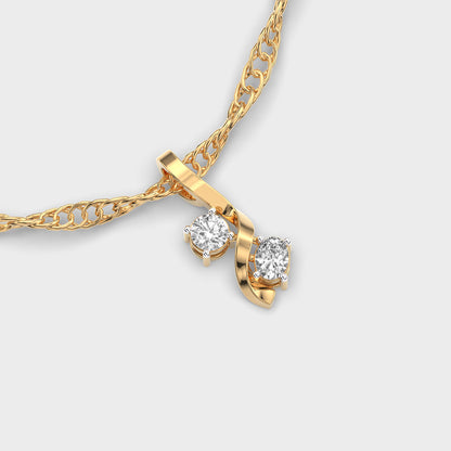 Minimal Two Diamond Pendant (Without Chain)