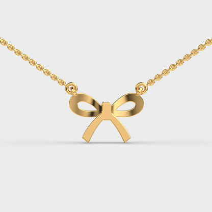 Bow A River Diamond Pendant (With Chain)