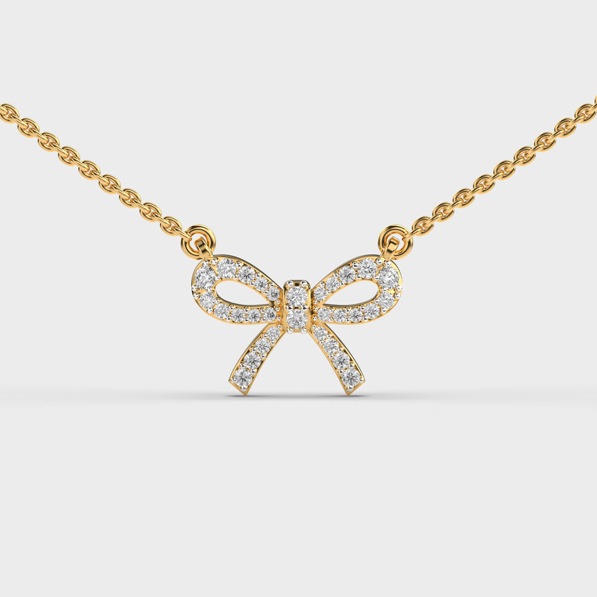 bow a river diamond pendant (with chain)