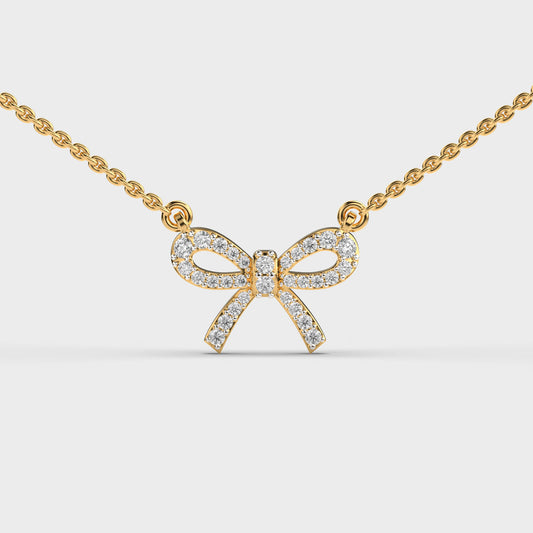 Bow A River Diamond Pendant (With Chain)
