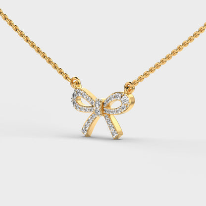 Bow A River Diamond Pendant (With Chain)