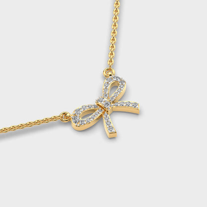Bow A River Diamond Pendant (With Chain)