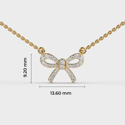 Bow A River Diamond Pendant (With Chain)