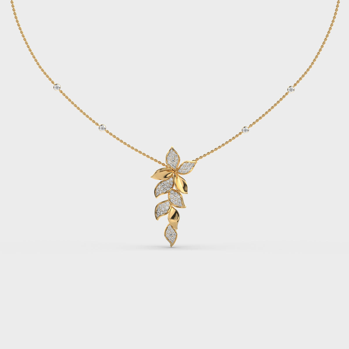 cascade wisteria vine diamond necklace
