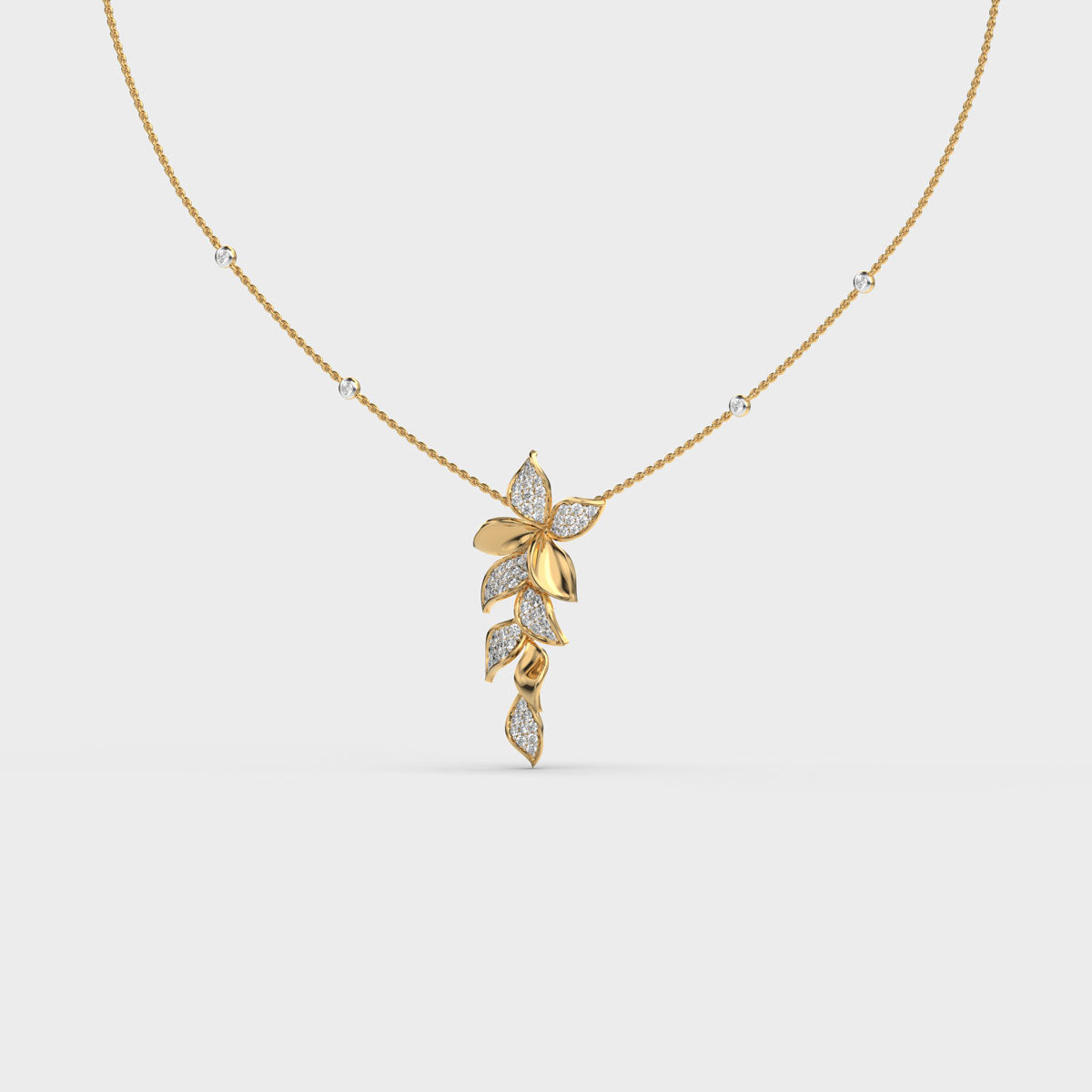 cascade wisteria vine diamond necklace