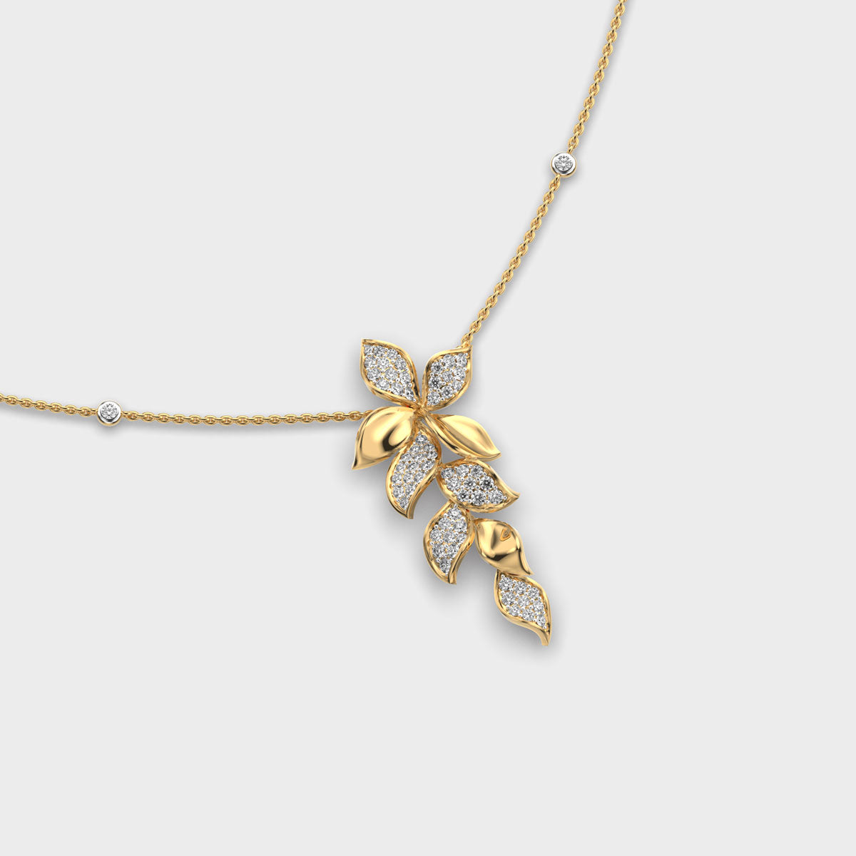cascade wisteria vine diamond necklace