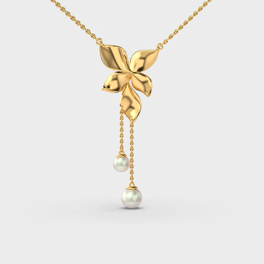 Daffodil Blooms Diamond Pendant (With Chain)