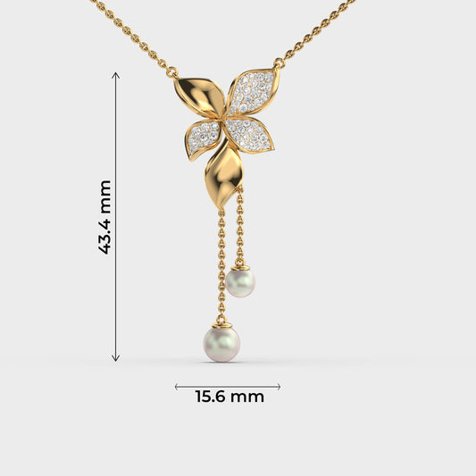Daffodil Blooms Diamond Pendant (With Chain)