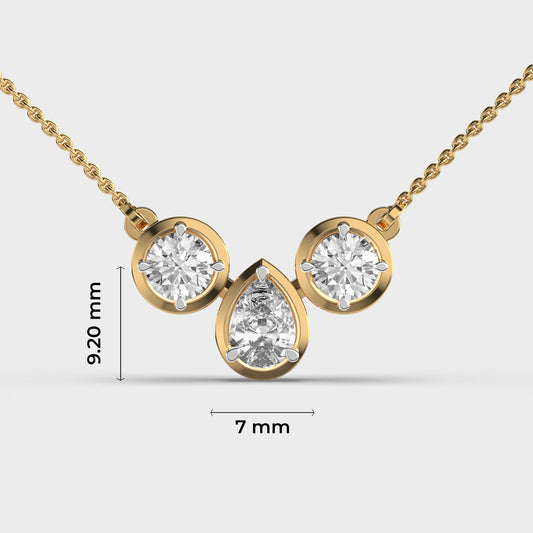 Beauty Of Three Diamond Necklace