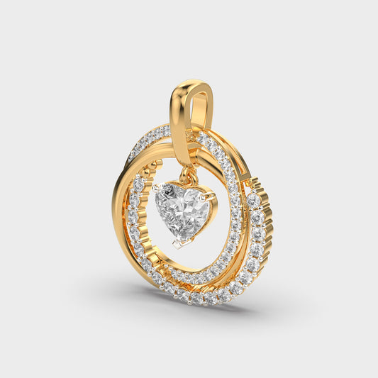 All My Love for You Heart Diamond Pendant (Without Chain)