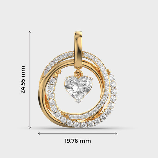 All My Love for You Heart Diamond Pendant (Without Chain)