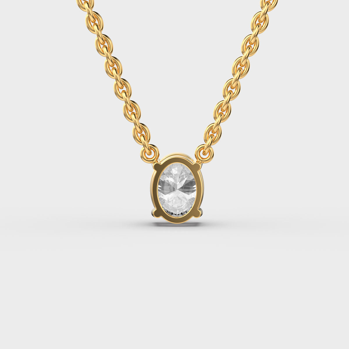 classic oval cut diamond pendant (with chain)