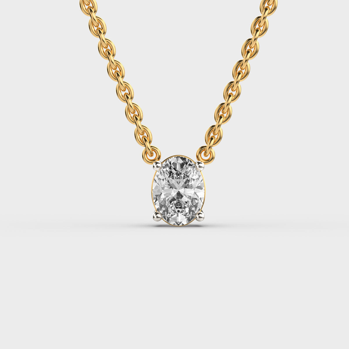 classic oval cut diamond pendant (with chain)