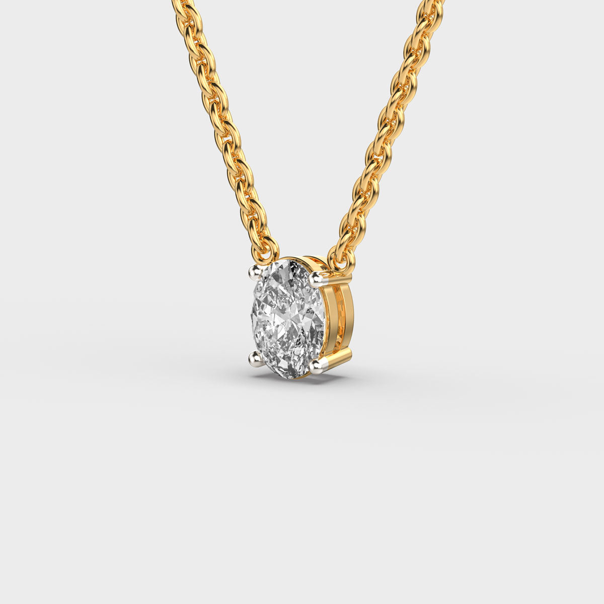 classic oval cut diamond pendant (with chain)