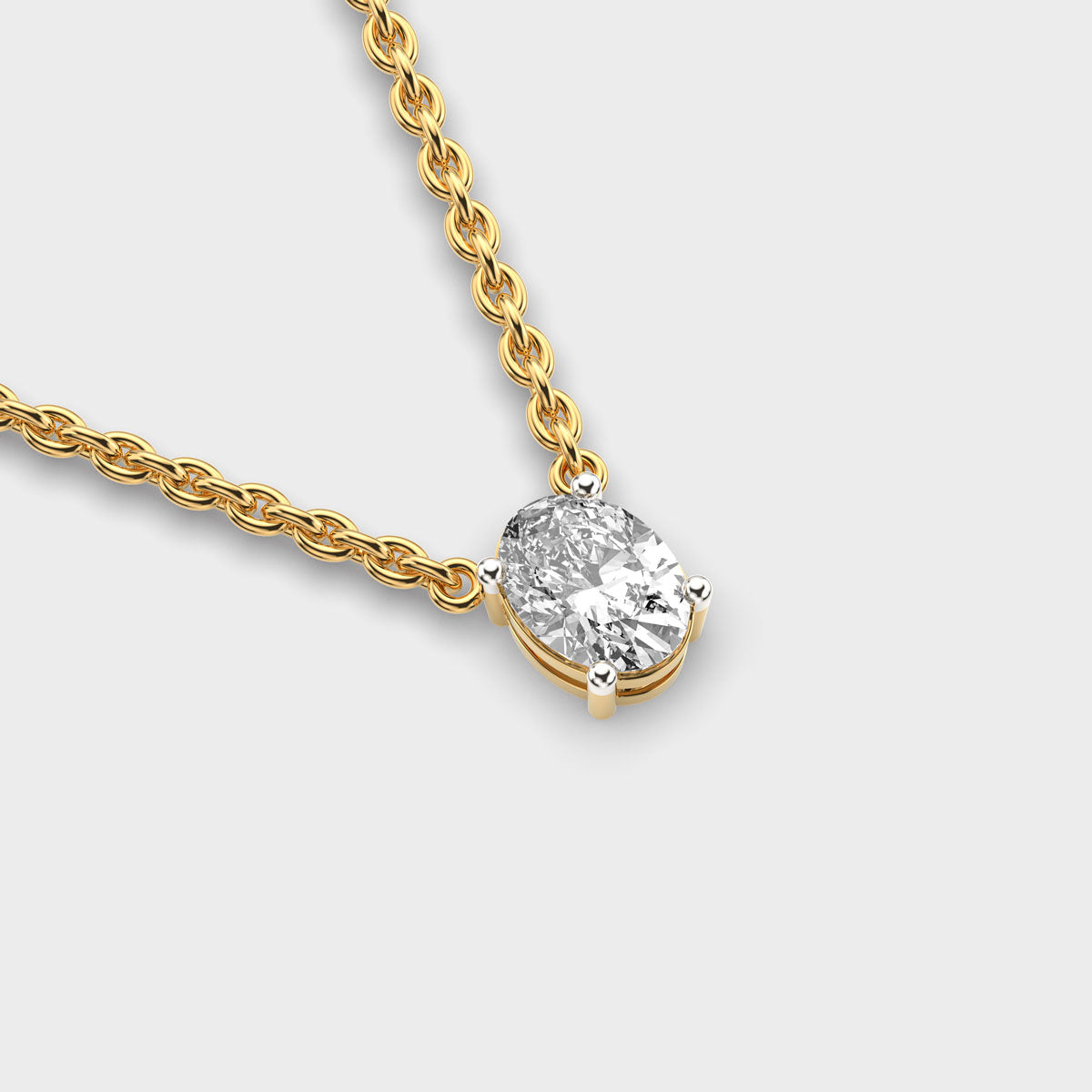 classic oval cut diamond pendant (with chain)