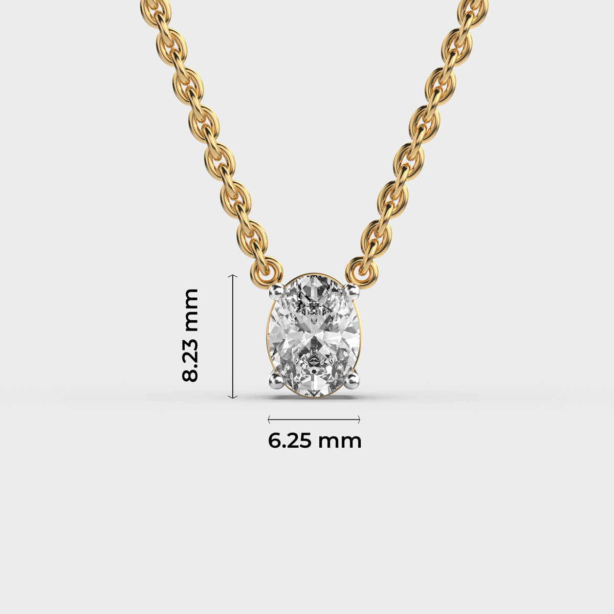 classic oval cut diamond pendant (with chain)