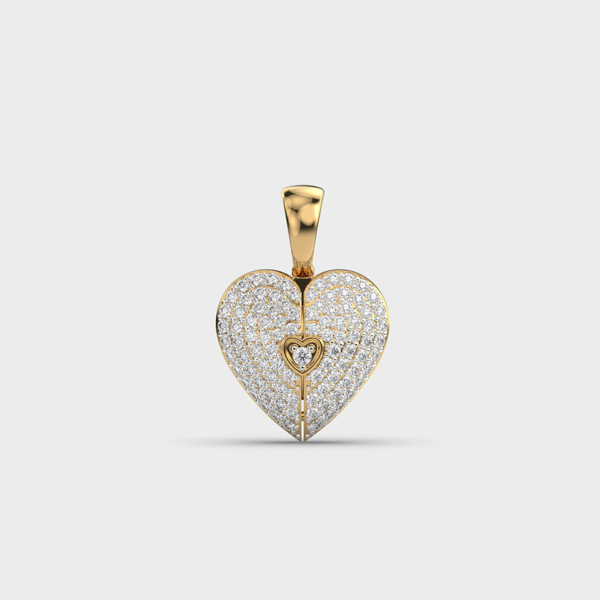 heart engraveable diamond pendant (without chain)
