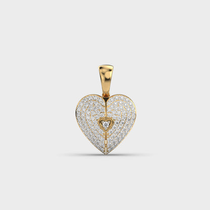 Heart Engraveable Diamond Pendant (Without Chain)