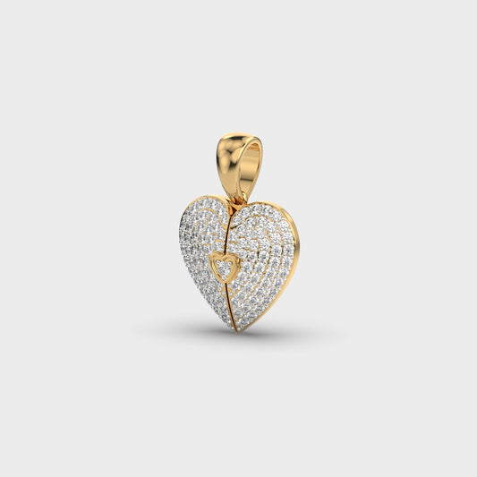 Heart Engraveable Diamond Pendant (Without Chain)