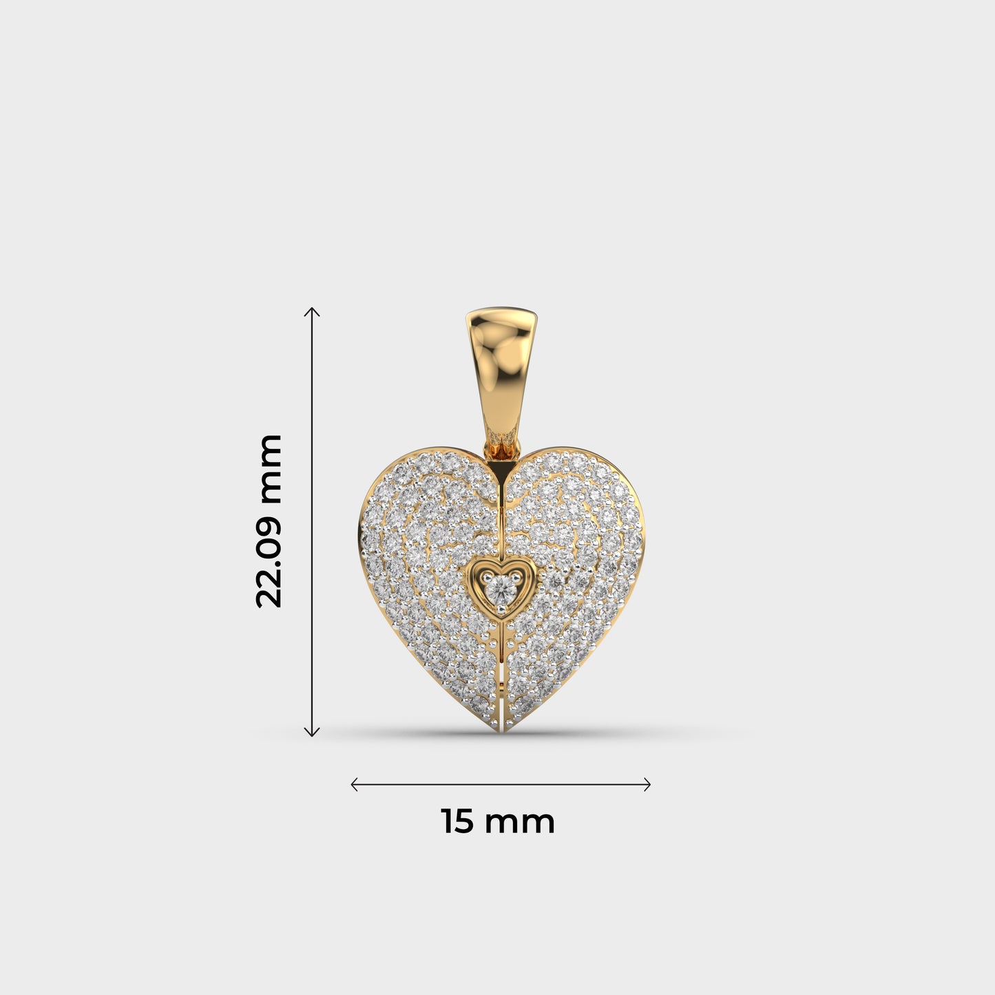 heart engraveable diamond pendant (without chain)