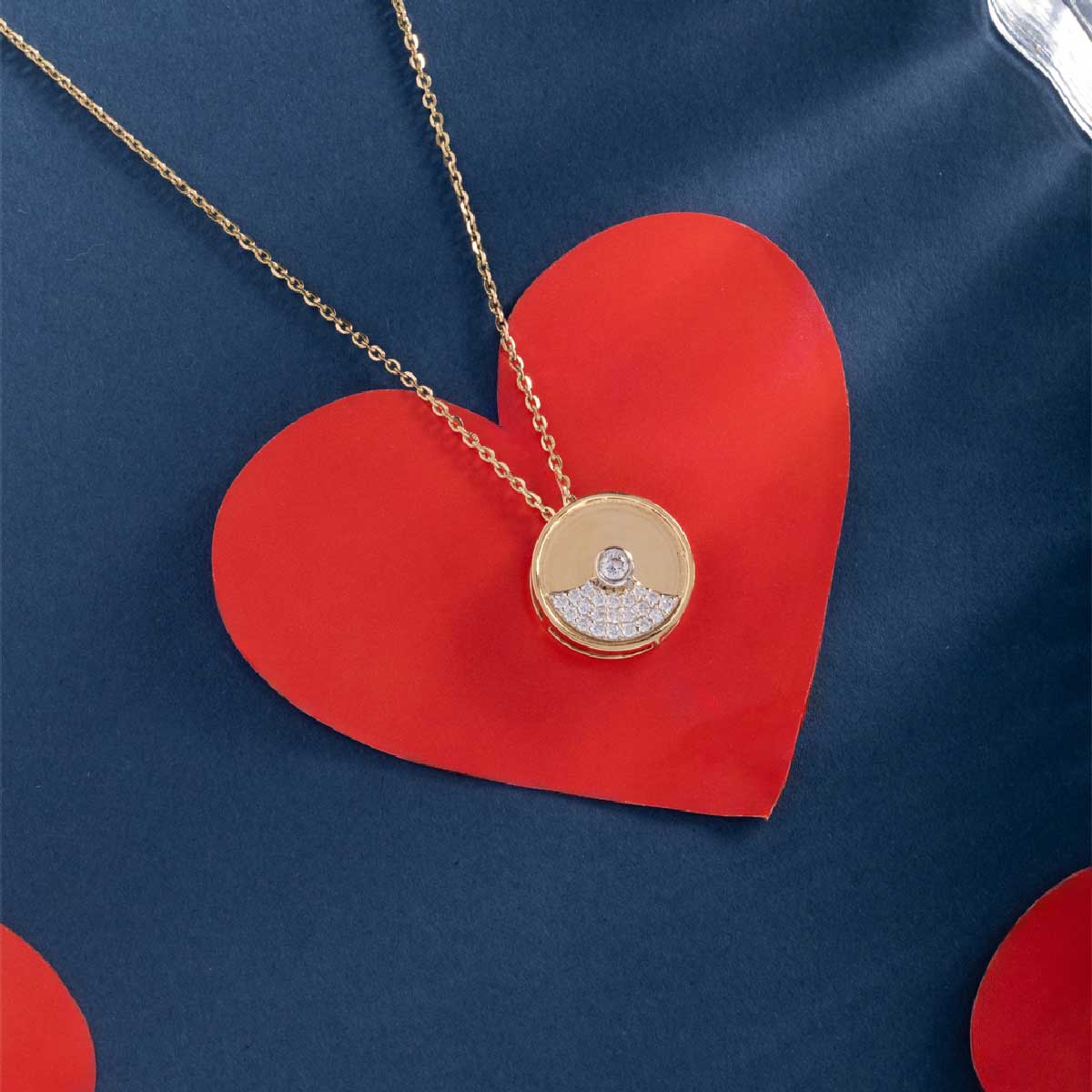 lovingly yours engraveable diamond pendant (with chain)