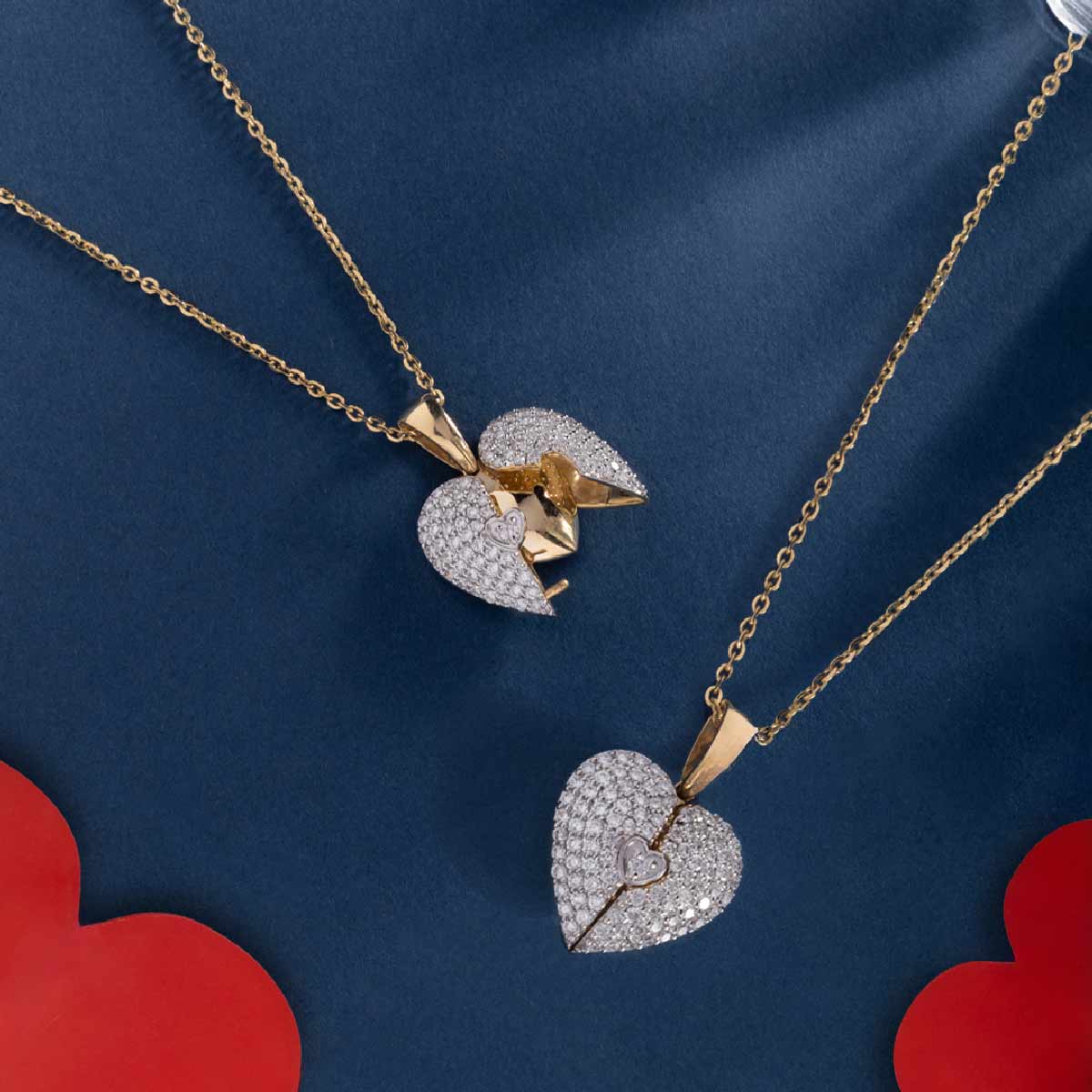 heart engraveable diamond pendant (without chain)