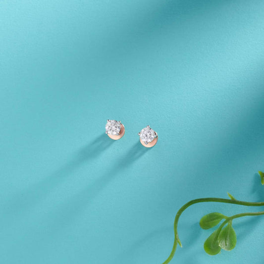 Signature Solitaire Diamond Stud Earrings