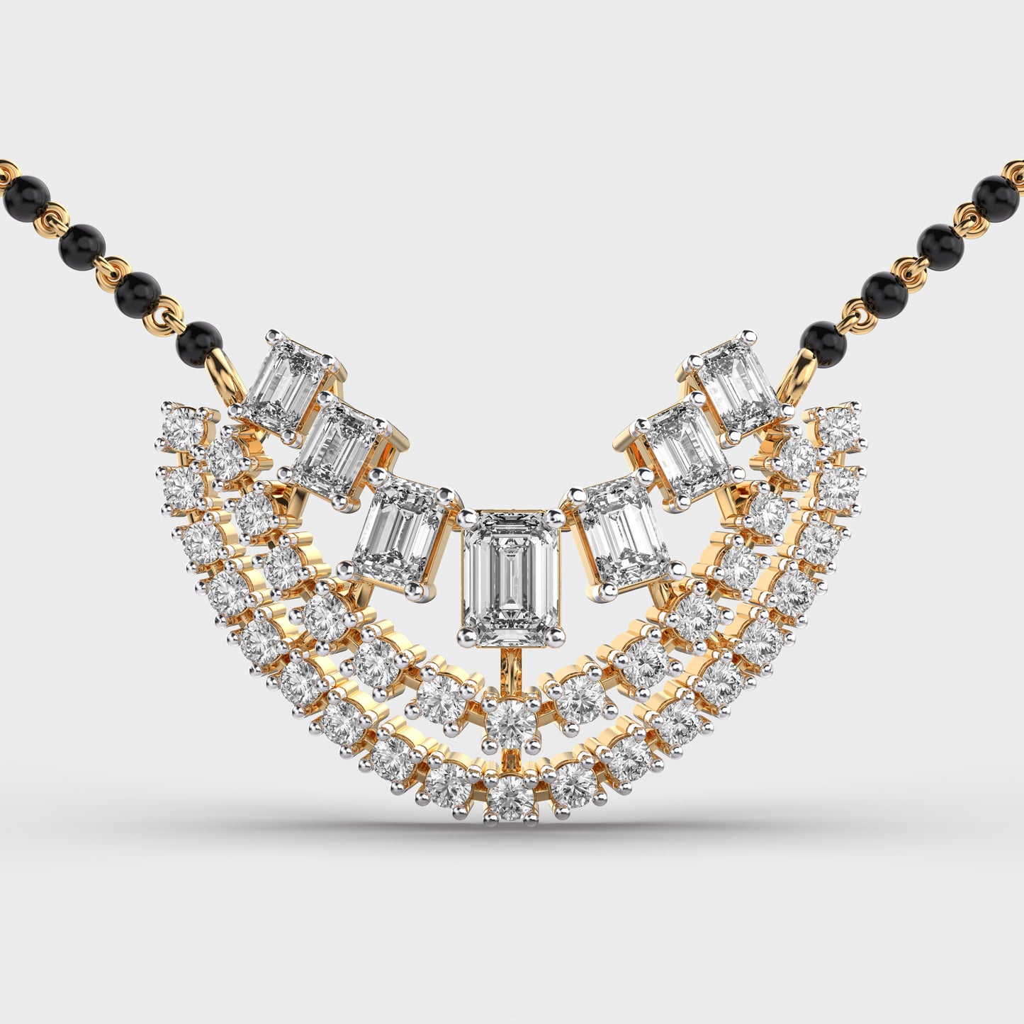 imperial crescent diamond mangalsutra