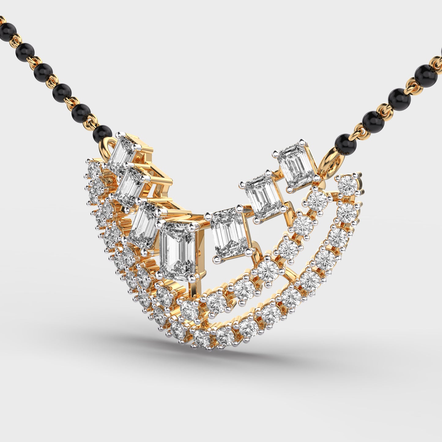 imperial crescent diamond mangalsutra