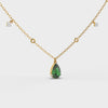 Emerald Green Coloured Stone Diamond Necklace