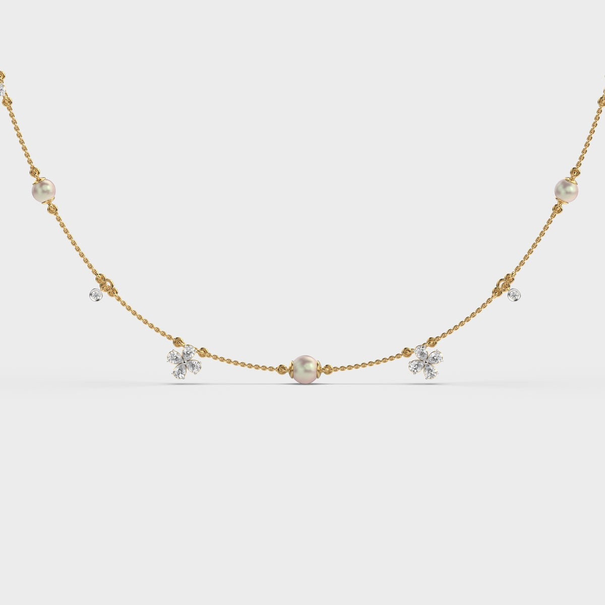 Mixed Diamond Layer Necklace