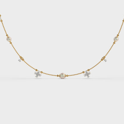 Mixed Diamond Layer Necklace