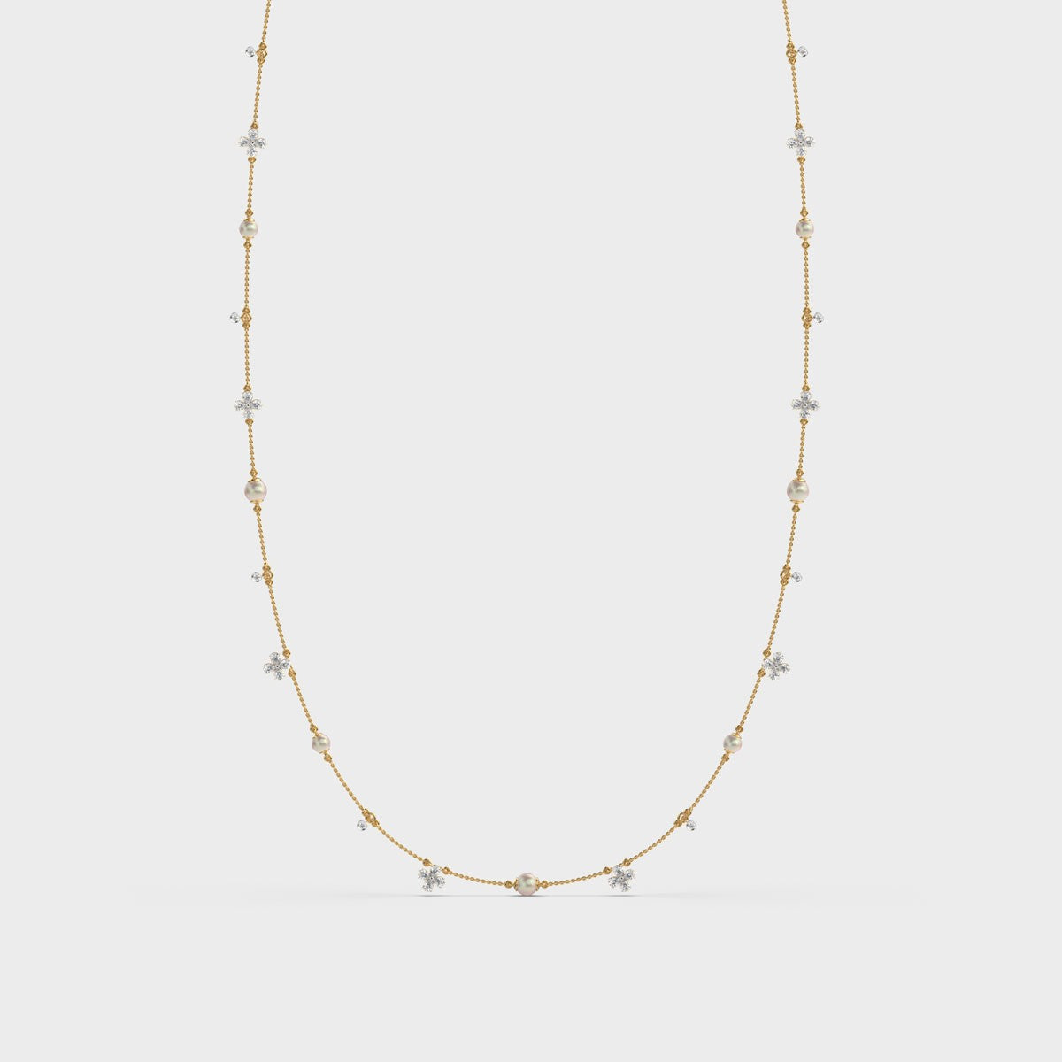 mixed diamond layer necklace