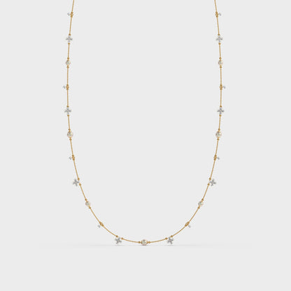 Mixed Diamond Layer Necklace