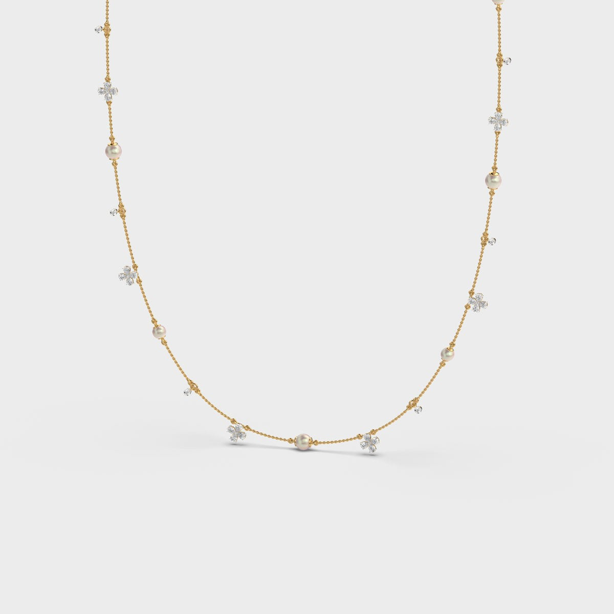 mixed diamond layer necklace