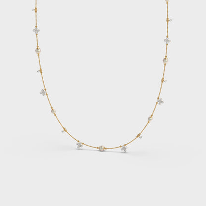 Mixed Diamond Layer Necklace