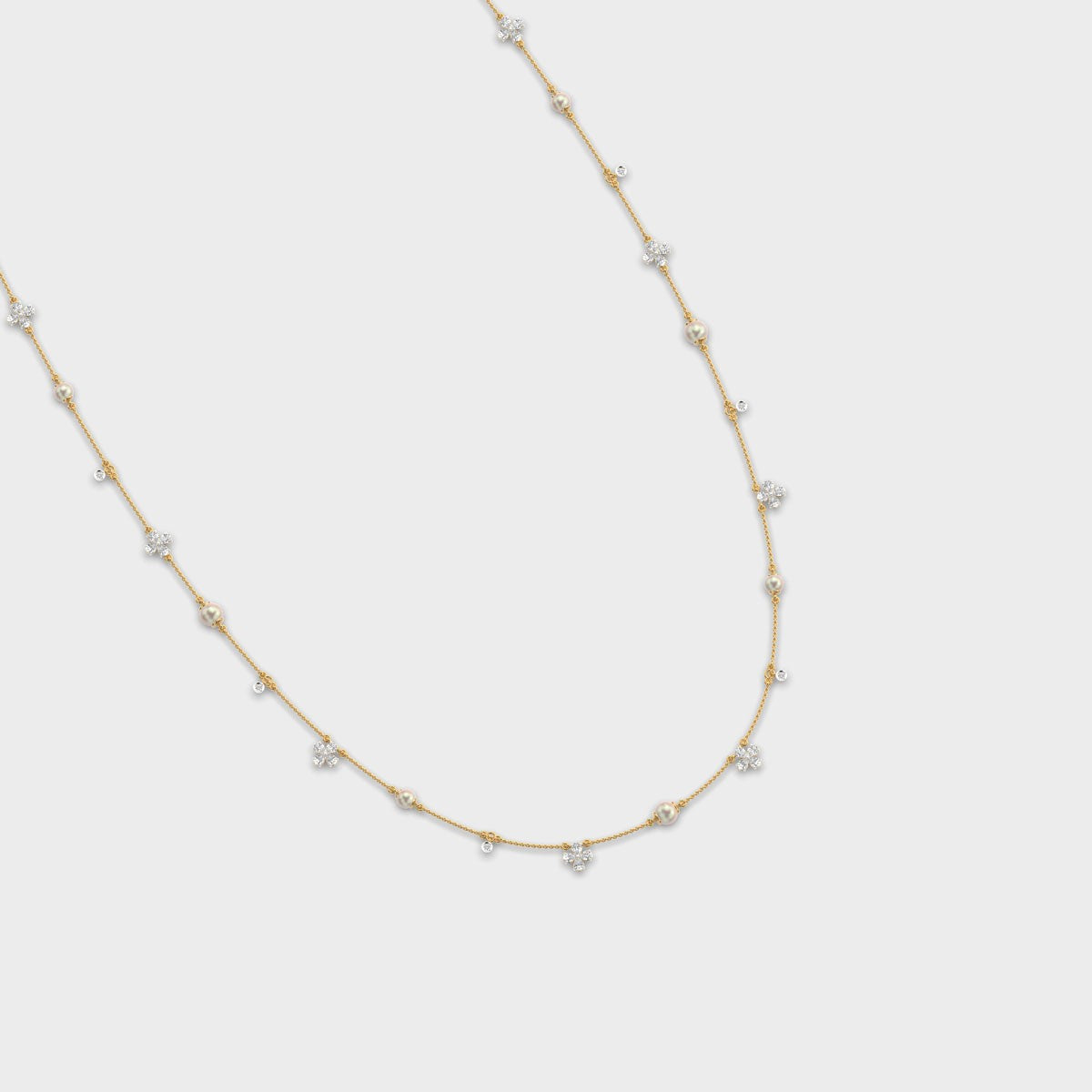 mixed diamond layer necklace