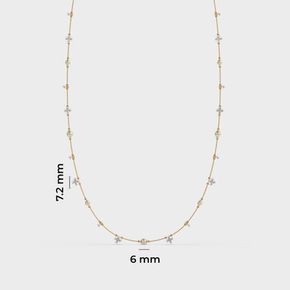 Mixed Diamond Layer Necklace