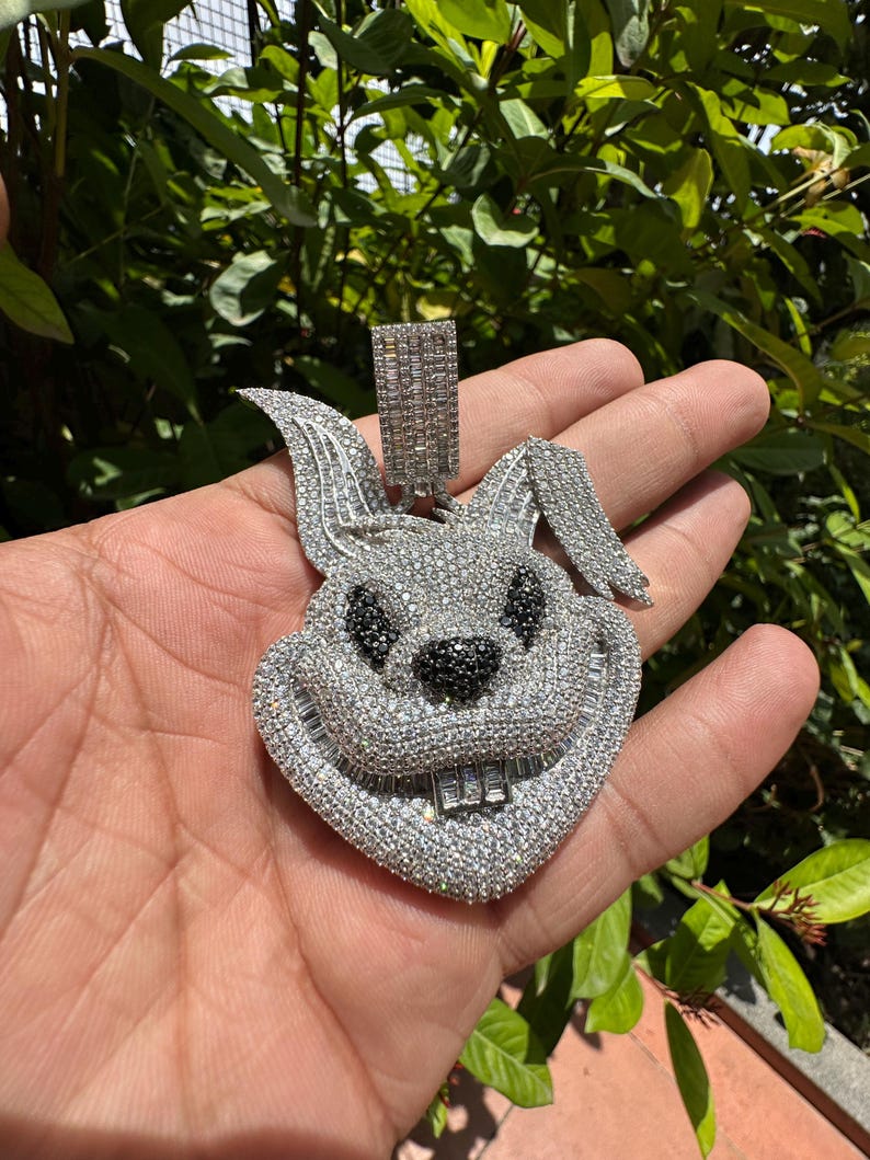 custom iced out face pendant hip hop pendant/ 925silver pendant/ hip hop pendant/ diamond jewelry/ hip hop jewelry for men/ gift for him