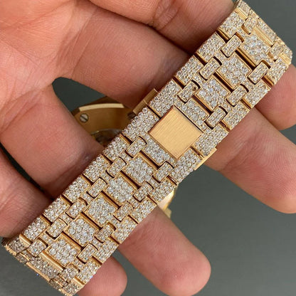 Fully iced out moissanite diamond watch