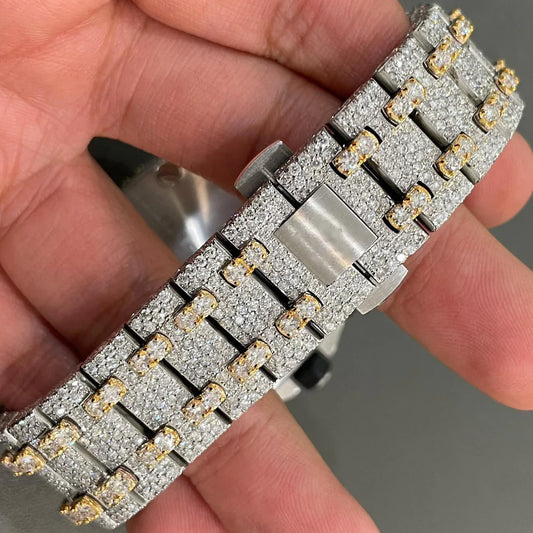 Fully iced out moissanite diamond watch